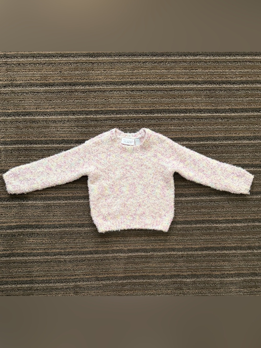 The Children's Place Toddler Girl Pastel Multi-Color Fuzzy Crew Sweater